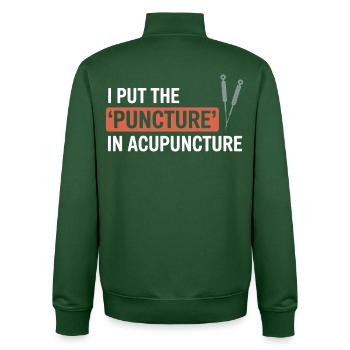 Lizenzierter TCM-Praktizierender Experte in therapeutischer Betreuung - Unisex Organic Zip Sweatshirt von Stanley/Stella - Flaschengrün - Hinten - AI Model Male 185 dark (185cm)