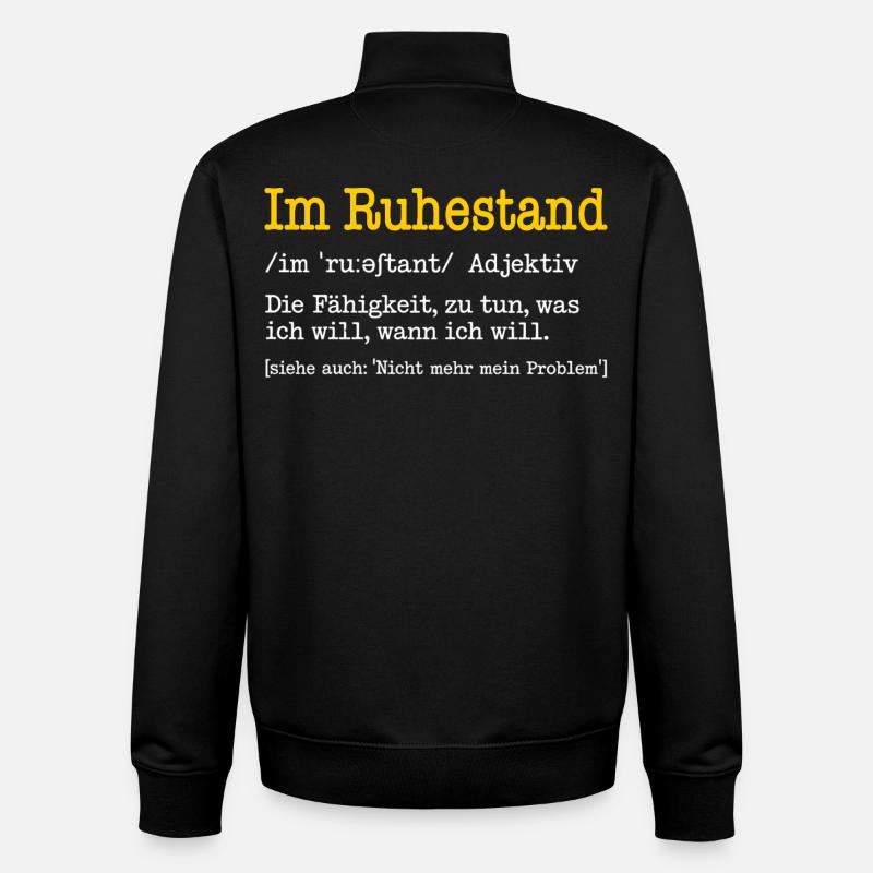 Retired Definition Funny Retiree Gift - Unisex Organic Zip Sweatshirt by Stanley/Stella - black
