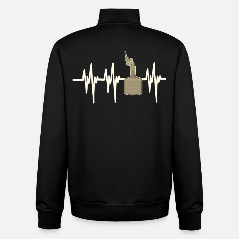 Heartbeat Pyro Cipolla - Unisex Organic Zip Sweatshirt by Stanley/Stella - black