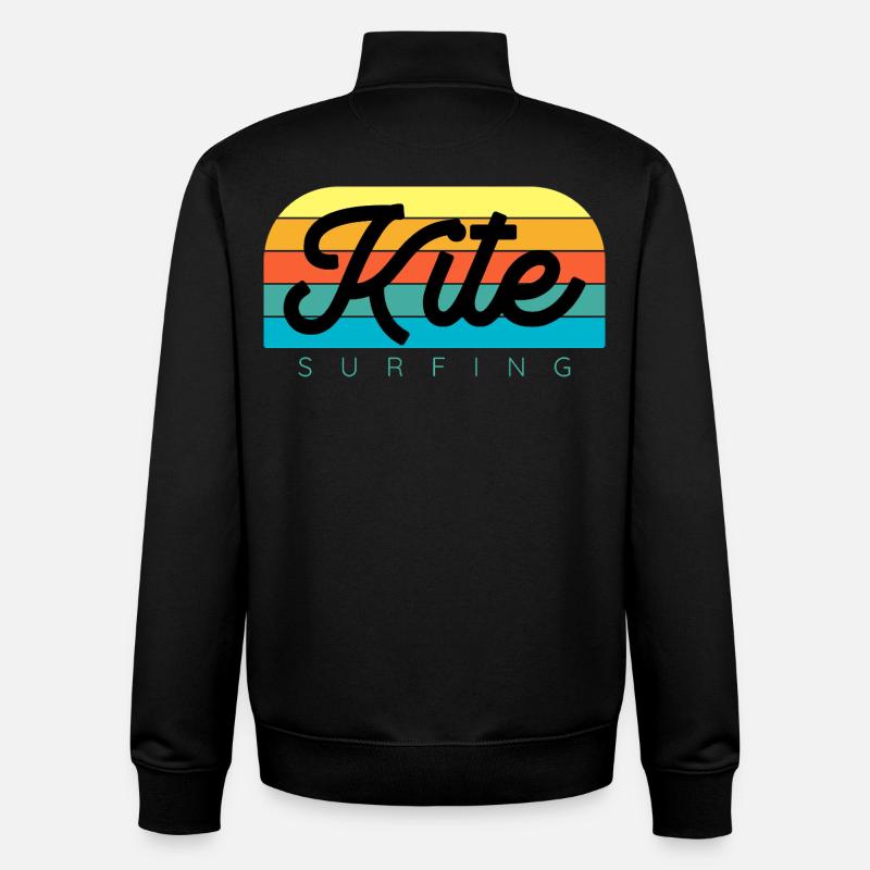 Kitesurfeur Kiteboard Kitesurf Kitesurf - Sweat zippé unisexe en coton bio Stanley/Stella - noir