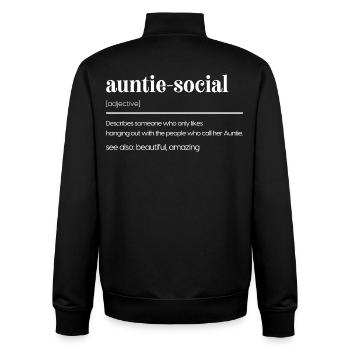 Tante – Soziales lustiges Tantegeschenk - Unisex Organic Zip Sweatshirt von Stanley/Stella - Schwarz - Hinten - AI Model Male 185 light (185cm)