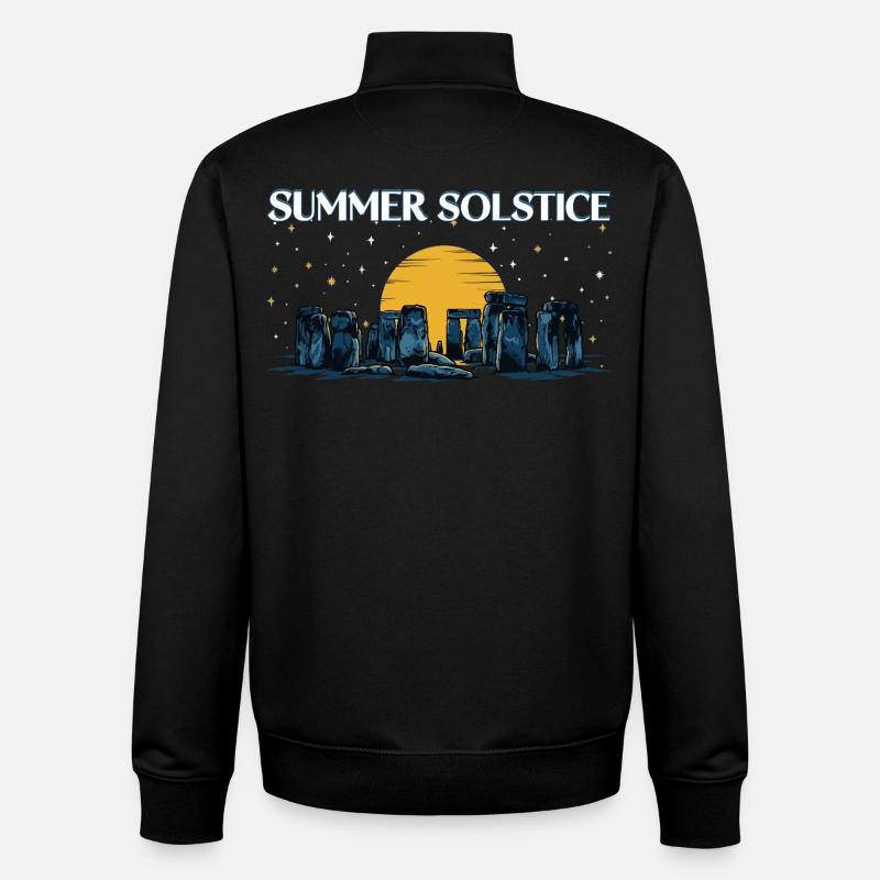 Litha Pagan Solstizio d'Estate Midsommar - Felpa unisex con zip in cotone biologico di Stanley/Stella - nero