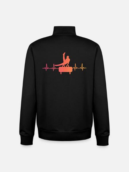 Gymnastics Sunset Heartbeat Gymnast - Unisex Organic Zip Sweatshirt by Stanley/Stella - black
