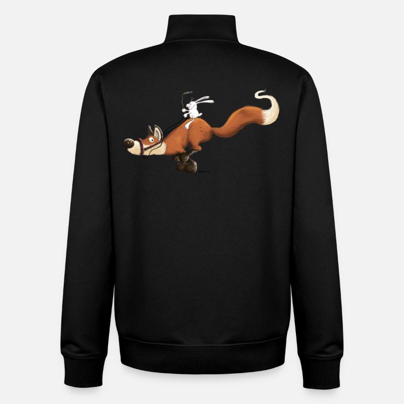 Lapin et Renard - Sweat zippé unisexe en coton bio Stanley/Stella - noir