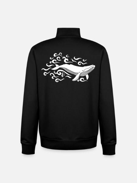 White whale - Unisex Organic Zip Sweatshirt by Stanley/Stella - black
