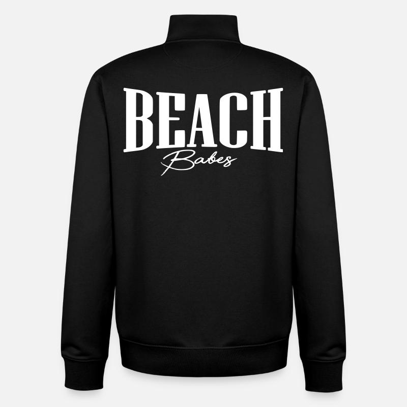 fille de plage de plage - Sweat zippé unisexe en coton bio Stanley/Stella - noir