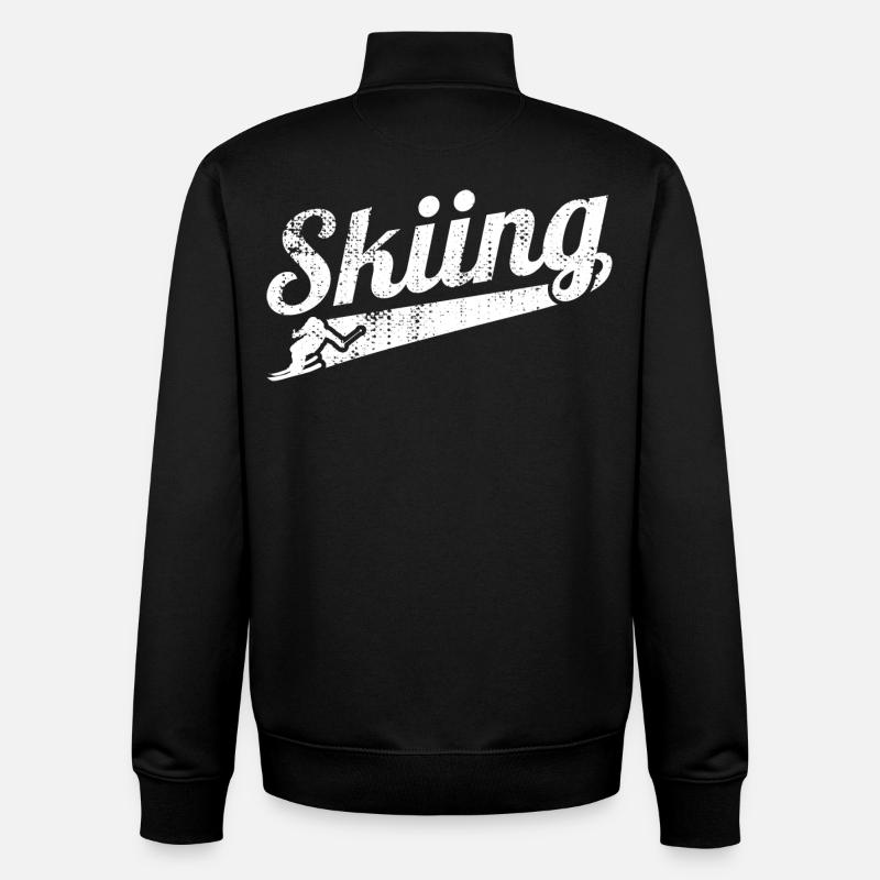Skieur de compétition - Sweat zippé unisexe en coton bio Stanley/Stella - noir