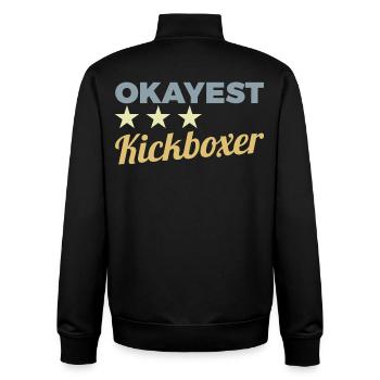 Lustiger Kickboxer - Unisex Organic Zip Sweatshirt von Stanley/Stella - Schwarz - Hinten - AI Model Male 185 light (185cm)