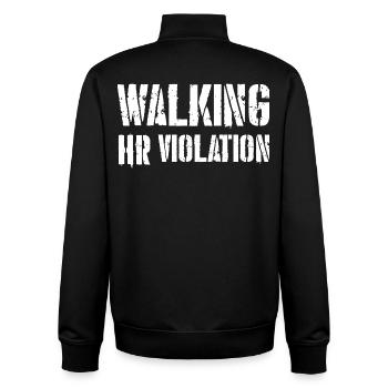 walking hr violation - Unisex Organic Zip Sweatshirt by Stanley/Stella - black - Back - AI Model Male 185 light (185cm)