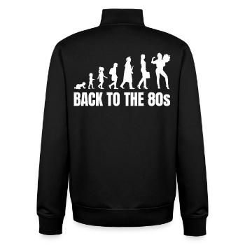 80s Girls to Adults - Unisex Organic Zip Sweatshirt by Stanley/Stella - black - Back - AI Model Male 185 light (185cm)