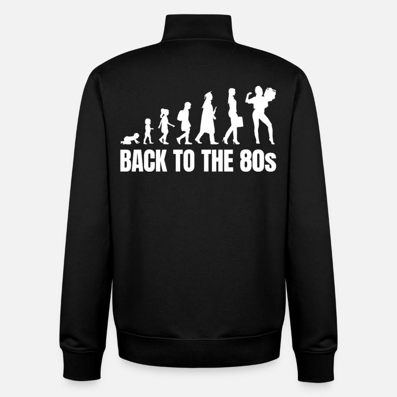 80er Mädchen bis Erwachsene - Unisex Organic Zip Sweatshirt von Stanley/Stella - Schwarz