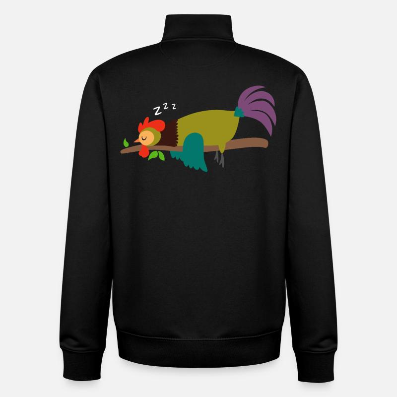 Schlafender Hahn Gockel Huhn Design Geschenk - Unisex Organic Zip Sweatshirt von Stanley/Stella - Schwarz