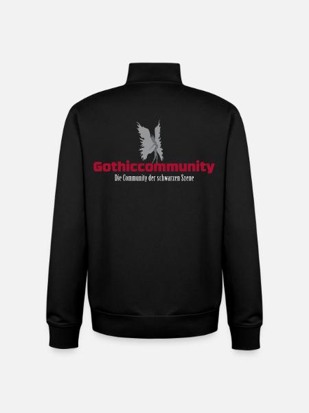 Logo_mit_Engel_und_Beschreibung - Unisex Organic Zip Sweatshirt by Stanley/Stella - black