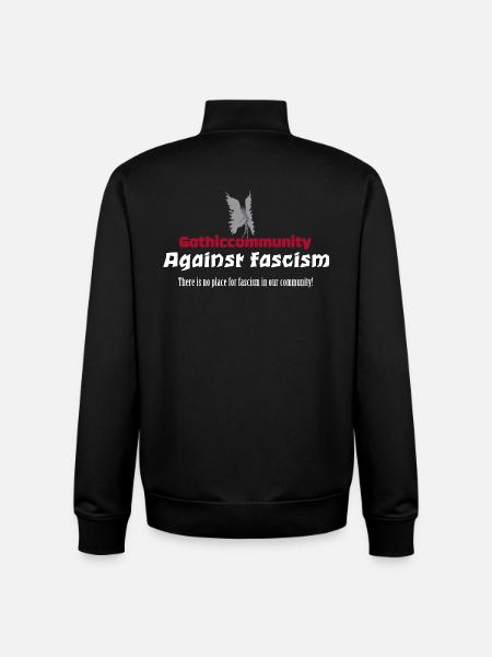 Againstfascism - Unisex Organic Zip Sweatshirt by Stanley/Stella - black