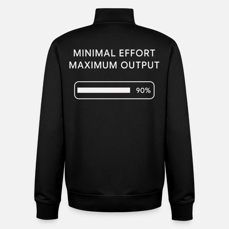 Effort minimum Rendement maximal - Sweat zippé unisexe en coton bio Stanley/Stella - noir