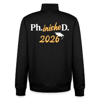 Doktortitel 2026 PhD Doktor Promotion - Unisex Organic Zip Sweatshirt von Stanley/Stella - Schwarz - Hinten - AI Model Male 185 light (185cm)