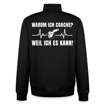Fußballtrainer Warum ich Coache – Weil ich es kann - Unisex Organic Zip Sweatshirt von Stanley/Stella - Schwarz - Hinten - AI Model Male 185 light (185cm)