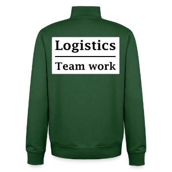 Logistiker Teamarbeit - Unisex Organic Zip Sweatshirt von Stanley/Stella - Flaschengrün - Hinten - AI Model Male 185 dark (185cm)