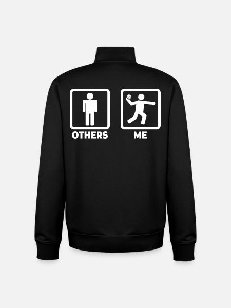 Handball stick figure - Unisex Organic Zip Sweatshirt by Stanley/Stella - black