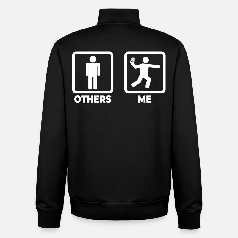 Figurine de bâton de handball - Sweat zippé unisexe en coton bio Stanley/Stella - noir