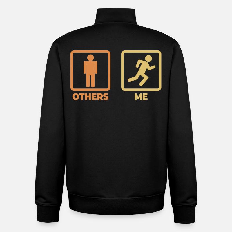 Runner stick figures - Unisex Organic Zip Sweatshirt by Stanley/Stella - black