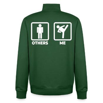 Me as a kickboxer - Unisex Organic Zip Sweatshirt by Stanley/Stella - bottle green - Back - AI Model Male 185 dark (185cm)