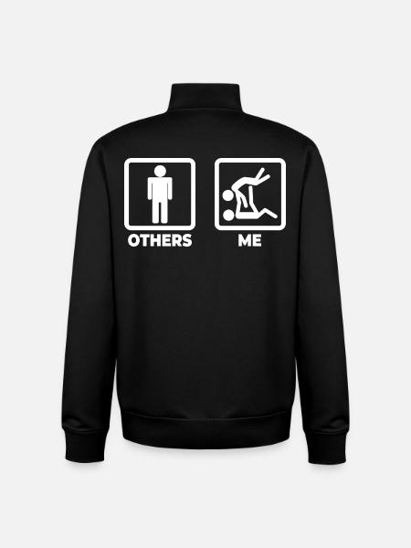 Funny judoka - Unisex Organic Zip Sweatshirt by Stanley/Stella - black