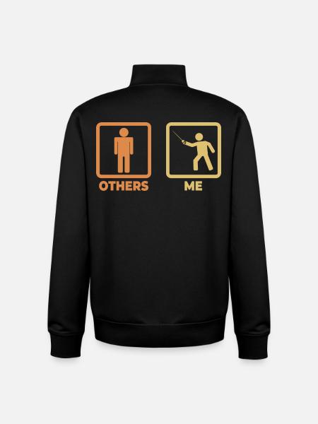Fechter Strichmännchen - Unisex Organic Zip Sweatshirt von Stanley/Stella - Schwarz