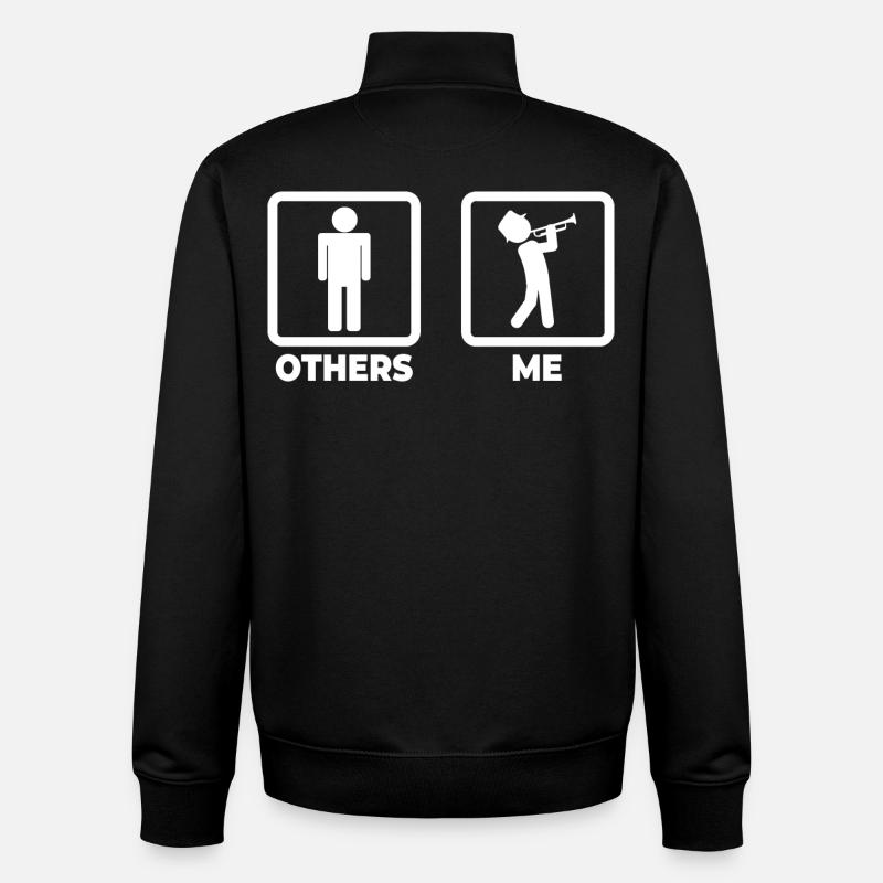 Trumpet Player Stick Figures - Unisex Organic Zip Sweatshirt by Stanley/Stella - black