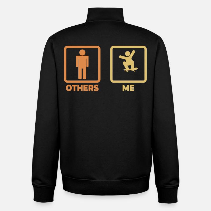 Skater Strichmännchen - Unisex Organic Zip Sweatshirt von Stanley/Stella - Schwarz