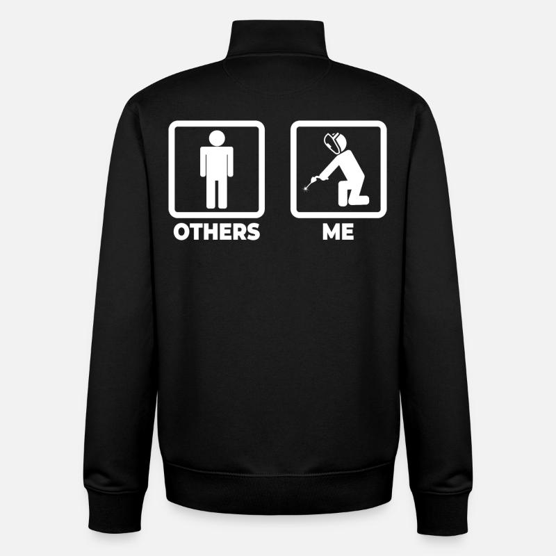 Welder Stick Figure - Unisex Organic Zip Sweatshirt by Stanley/Stella - black