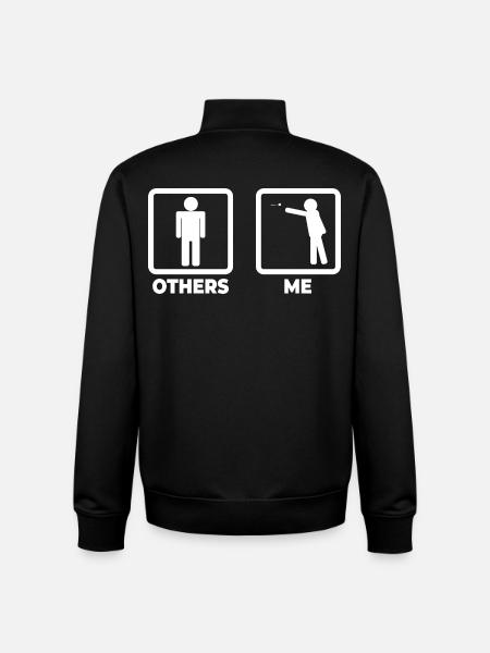 Dart Player Stick Figure - Unisex Organic Zip Sweatshirt by Stanley/Stella - black