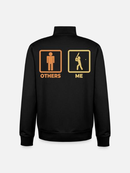 Funny Cricket Stick Figures - Unisex Organic Zip Sweatshirt by Stanley/Stella - black
