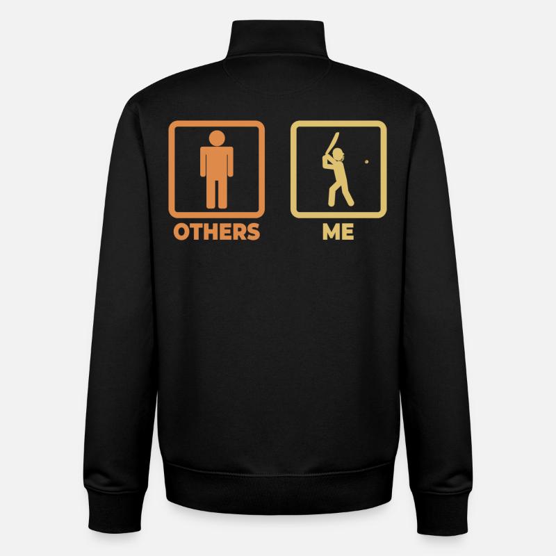 Funny Cricket Stick Figures - Unisex Organic Zip Sweatshirt by Stanley/Stella - black