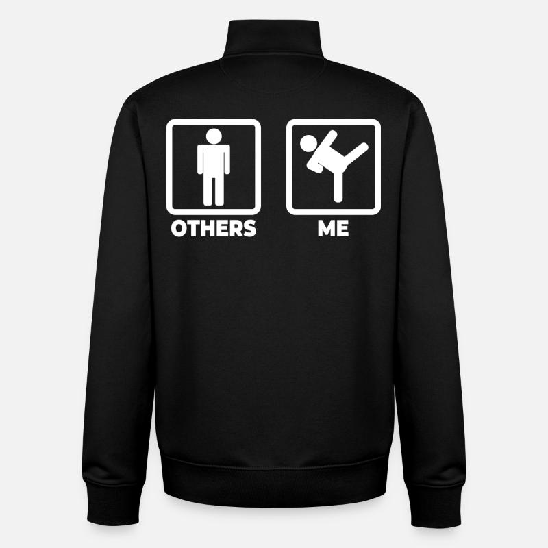 Karate Strichmännchen - Unisex Organic Zip Sweatshirt von Stanley/Stella - Schwarz