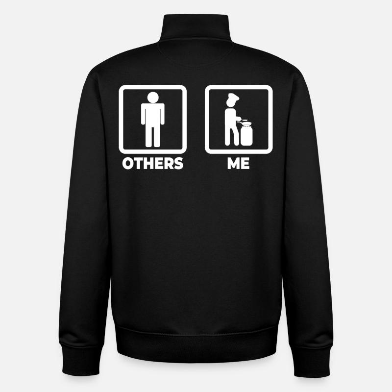 Chef Stick Figure - Unisex Organic Zip Sweatshirt by Stanley/Stella - black