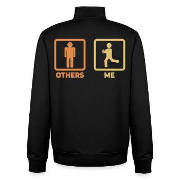Funny rugby player - Unisex Organic Zip Sweatshirt by Stanley/Stella - black - Back - AI Model Male 185 light (185cm)