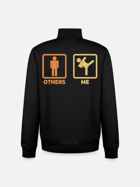 Karate Stick Figures - Unisex Organic Zip Sweatshirt by Stanley/Stella - black