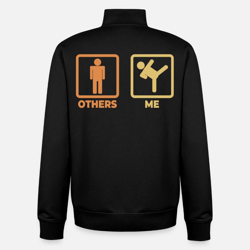 Karate Strichfiguren - Unisex Organic Zip Sweatshirt von Stanley/Stella - Schwarz