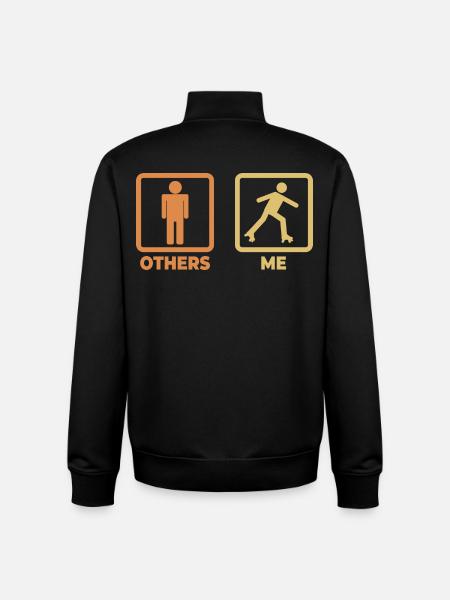 Rollschuhläufer Strichmännchen - Unisex Organic Zip Sweatshirt von Stanley/Stella - Schwarz