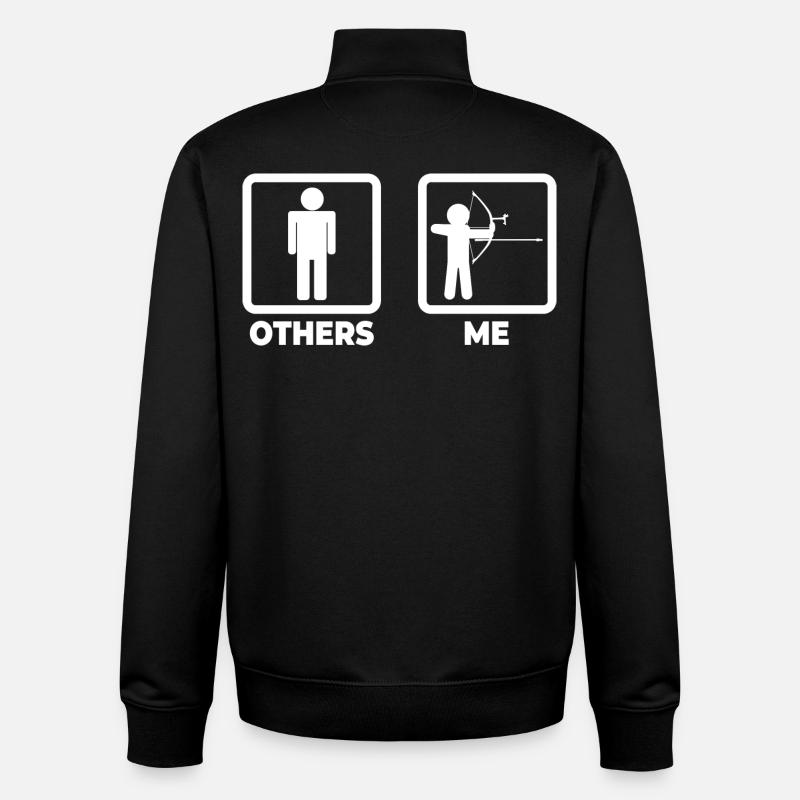 Archery stick figures - Unisex Organic Zip Sweatshirt by Stanley/Stella - black