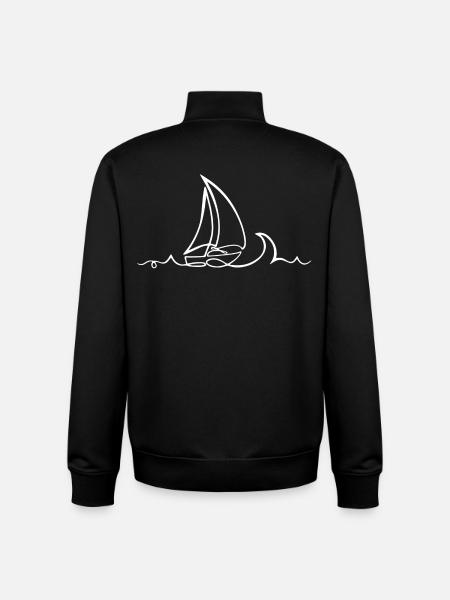 Traveller's Sketch (white) - Unisex Organic Zip Sweatshirt by Stanley/Stella - black