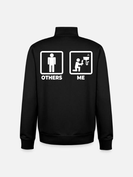 Installer Stick Figure - Unisex Organic Zip Sweatshirt by Stanley/Stella - black