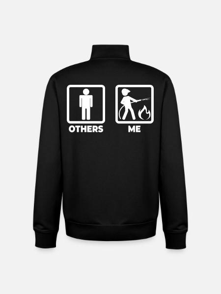 Fire Brigade Stick Figure - Unisex Organic Zip Sweatshirt by Stanley/Stella - black