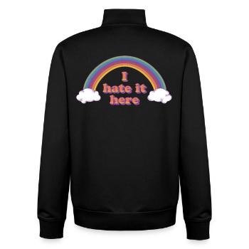 Ironic rainbow curse - Unisex Organic Zip Sweatshirt by Stanley/Stella - black - Back - AI Model Male 185 light (185cm)