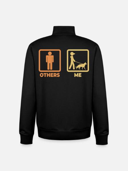 German Shepherd Stick Figure - Unisex Organic Zip Sweatshirt by Stanley/Stella - black