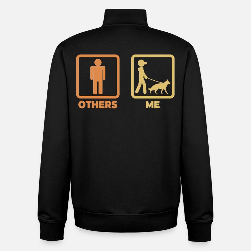 Figurine Berger Allemand - Sweat zippé unisexe en coton bio Stanley/Stella - noir