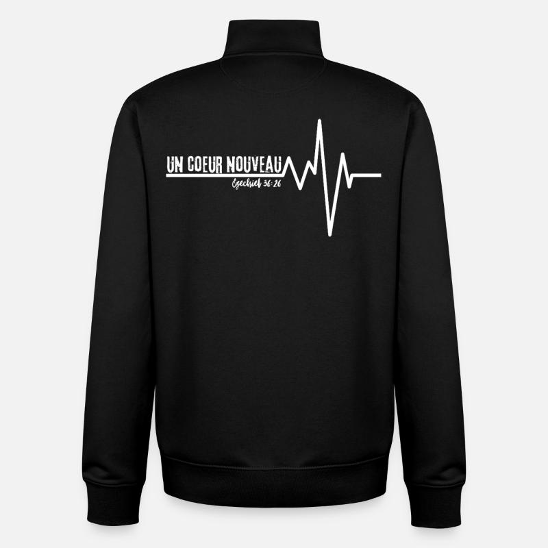 EIN NEUES HERZ (B/N) - Unisex Organic Zip Sweatshirt von Stanley/Stella - Schwarz
