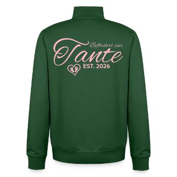 Tante enceinte 2026 Annoncer la grossesse - Sweat zippé unisexe en coton bio Stanley/Stella - vert bouteille - Dos - AI Model Male 185 dark (185cm)