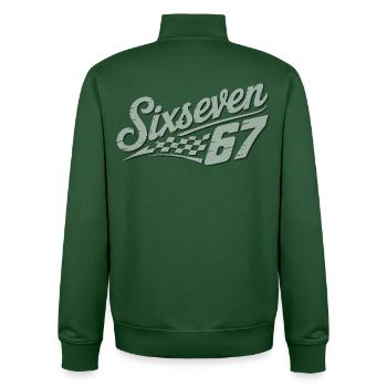 Six Seven Schachbrettflagge - Unisex Organic Zip Sweatshirt von Stanley/Stella - Flaschengrün - Hinten - AI Model Male 185 dark (185cm)